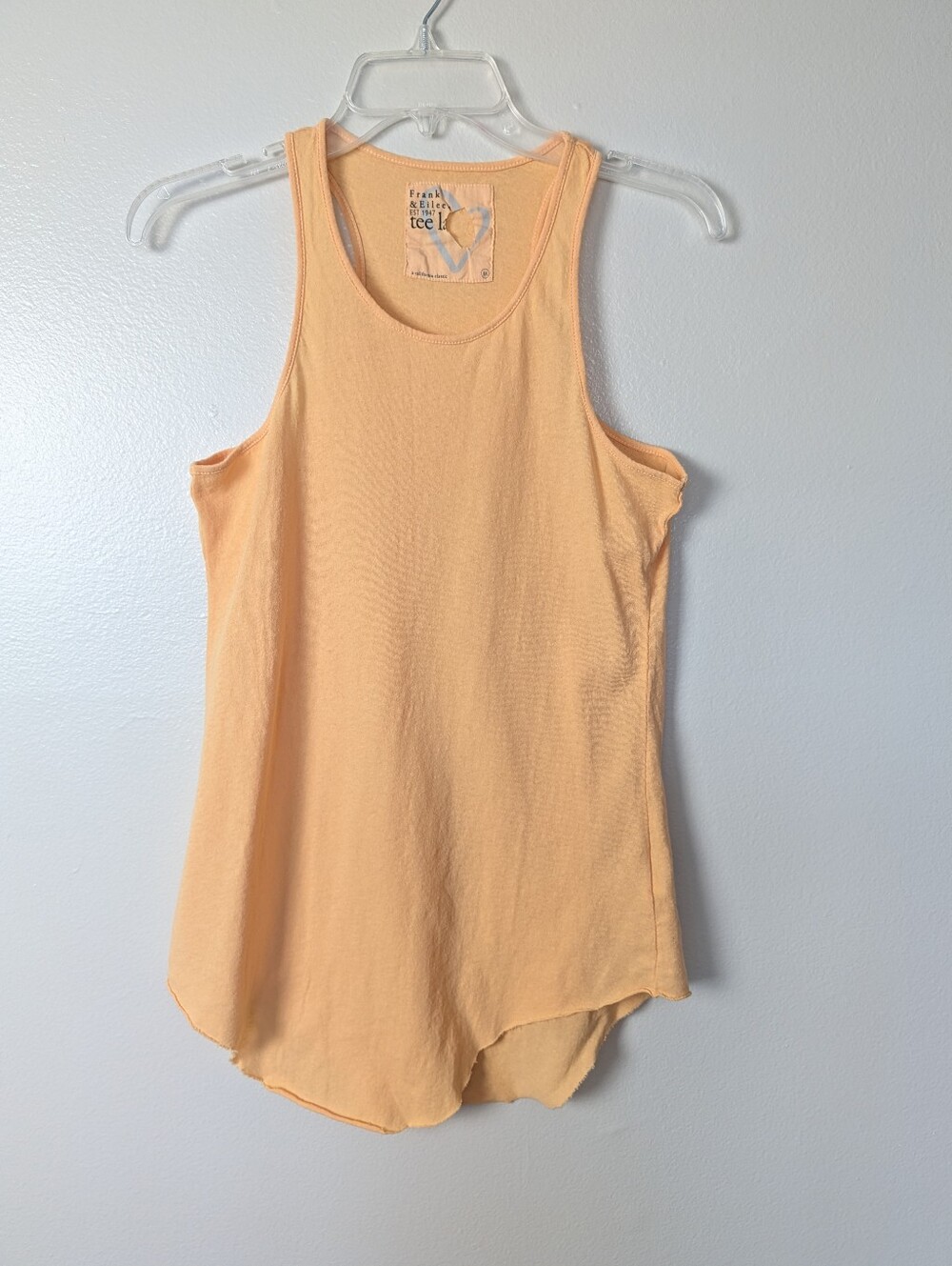 Frank & Eileen Tee Lab Racerback Long Tank Top Peach Sz Med NEW